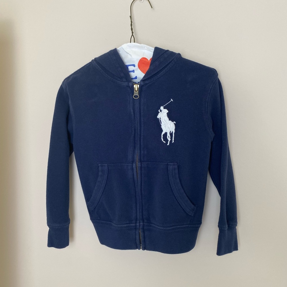 Ralph Lauren Navy Zip Up Hoodie